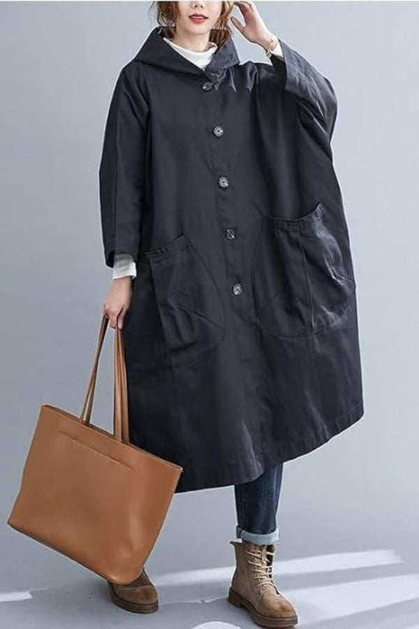 Bettina™ - Einheitsgröße Oversized Wasserabweisende Windbreaker-Jacke