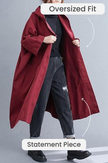 Bettina™ - Einheitsgröße Oversized Wasserabweisende Windbreaker-Jacke