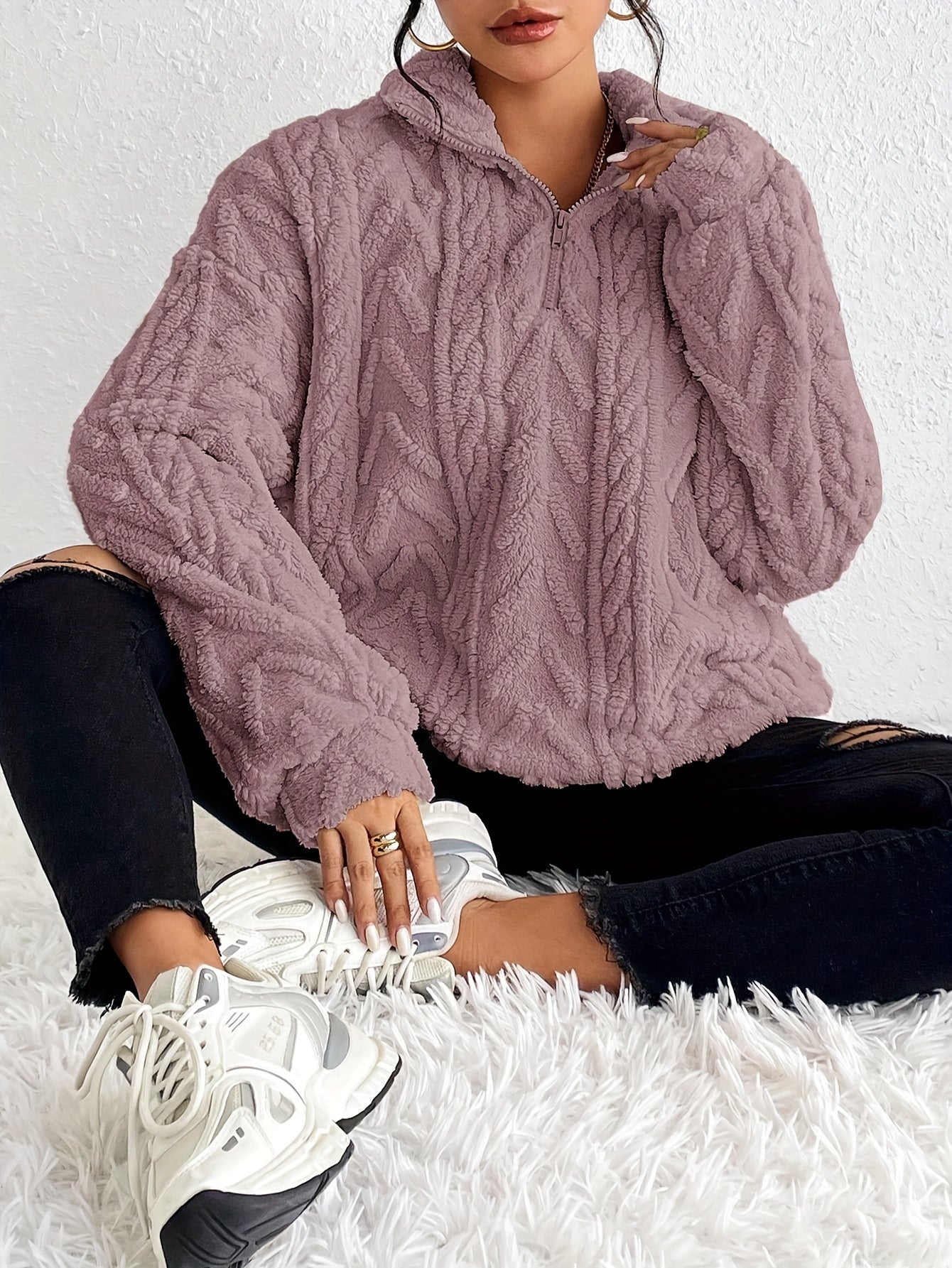 Annette™ - Gestrickter Halb-zip Komfort Pullover