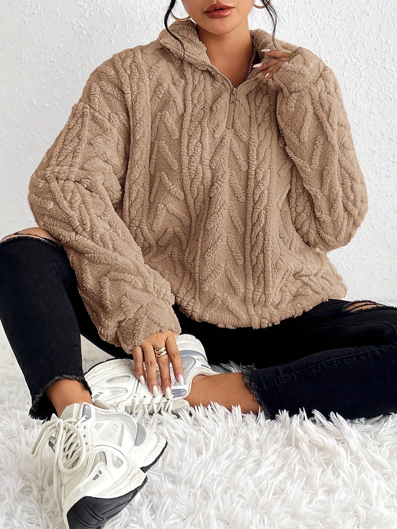 Annette™ - Gestrickter Halb-zip Komfort Pullover