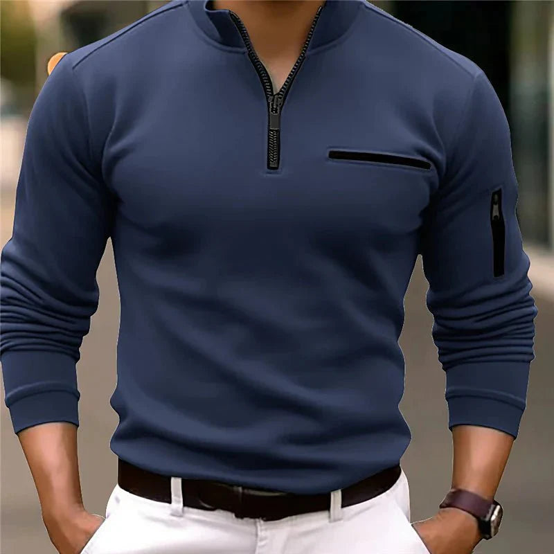 Markus™ - Elegantes Langarm Polo-Shirt